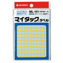 (まとめ) ニチバン マイタック カラーラベル 円型 直径5mm 黄 ML-1412 1パック(1950片:130片×15シート) 【×30セット】