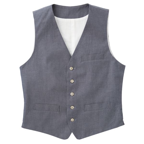 男女兼用ダンガリーベスト ブラック SSサイズ KMV2790-3(4)