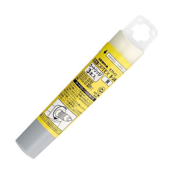 (まとめ) ゼブラ 蛍光オプテックス1・2用カートリッジ 黄 RWK8-Y 1ケース(3本) 【×100セット】