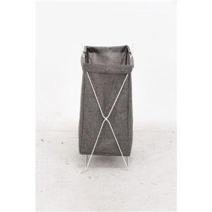 ランドリーバスケット 洗濯かご 幅37cm グレー 【6個セット 】 横型取手付き スチール 脱衣所 洗面所【代引不可】