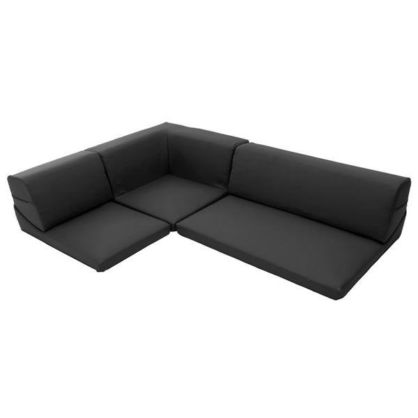 コーナーソファー 3点セット 【1人掛け＋2人掛け＋コーナーソファ PVC ブラック】 2P：幅98cm ウレタン..