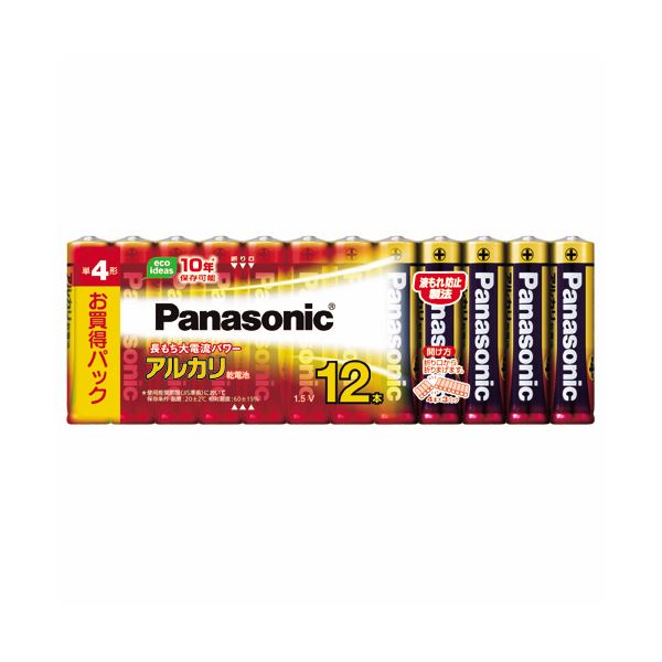 （まとめ）パナソニック アルカリ乾電池 単4形LR03XJ/12SW 1パック(12本)【×5セット】