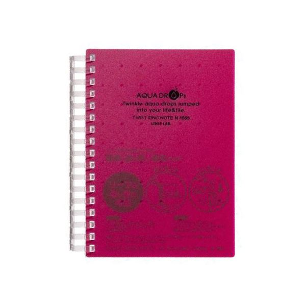 （まとめ） リヒトラブ AQUA DROPsツイストノート 厚型 A6 B罫 赤 70枚 N-1665-3 1冊 【×10セット】