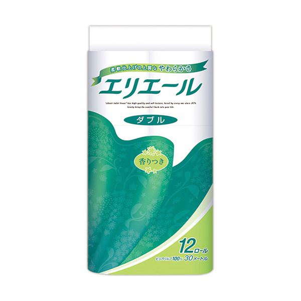 大王製紙 エリエールトイレットティシュー ダブル 芯あり 香りつき 30m 1セット（72ロール：12ロール×6パック）