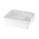 〔12個セット〕 水切りかご 水切りラック 幅48.3cm 18.4L ホワイト LL 日本製 抗菌 シェリー リッチェル 水切りセット キッチン