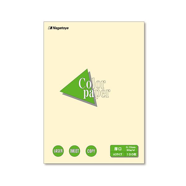 (まとめ) 長門屋商店 Color Paper A3 厚口 レモン ナ-1302 1冊（100枚） 【×10セット】