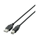 (まとめ）エレコム USB2.0ケーブル5m U2C-BN50BK ブラック【×5セット】