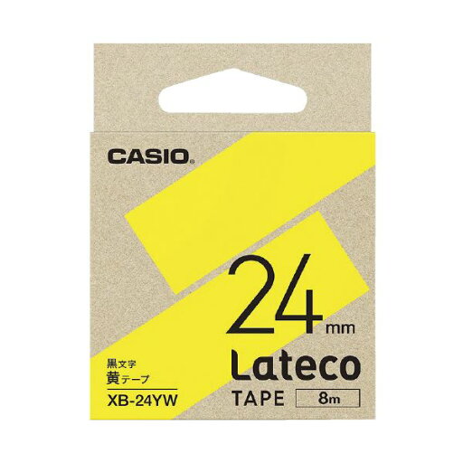 (まとめ) カシオ計算機 ラテコ専用テープ 24mm 黄に黒文字 XB-24YW 【×10セット】 (まとめ) カシオ計算機 ラテコ専用テープ 24mm 黄に黒文字 XB-24YW 【×10セット】