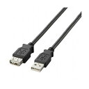 (まとめ)エレコム USB2.0延長ケーブル(A)オス-(A)メス ブラック 1.0m U2C-E10BK 1本【×5セット】(2)