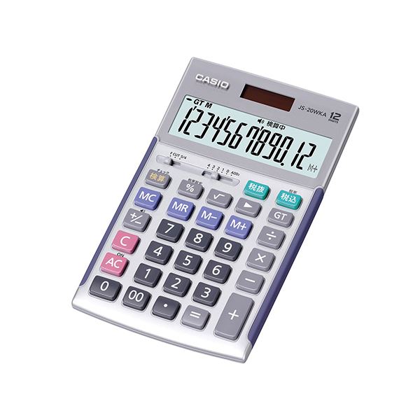 ■サイズ・色違い・関連商品■ブラック■ゴールド■ピンク■シルバー[当ページ]■商品内容伝票の集計計算などに便利な検算キー搭載。■商品スペック●ゴールド保証●数字が見やすい傾斜表示タイプ■送料・配送についての注意事項●本商品の出荷目安は【1 - 4営業日　※土日・祝除く】となります。●お取り寄せ商品のため、稀にご注文入れ違い等により欠品・遅延となる場合がございます。●本商品は仕入元より配送となるため、沖縄・離島への配送はできません。[ JS-20WKA-SR-N ]
