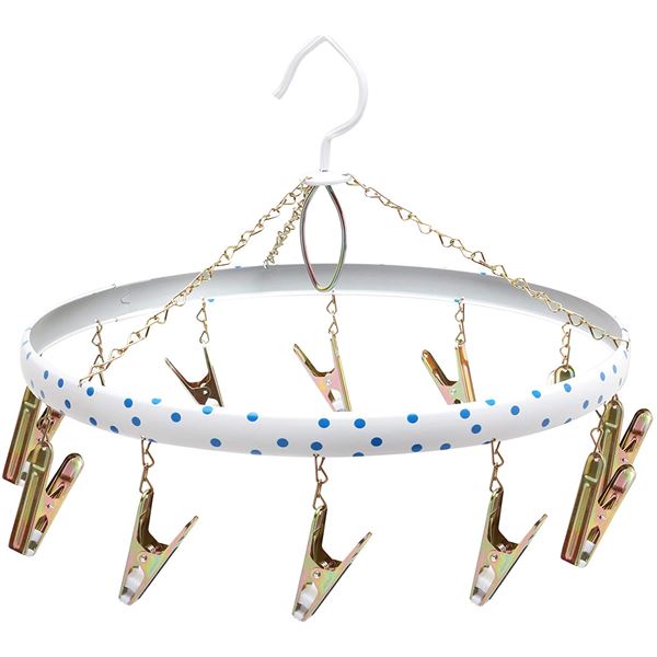 洗濯物干し 洗濯ハンガー 約幅350mm 12ピンチ スチールフレーム ニシダ マルニシリングD 青玉 洗濯用品 ランドリー用品