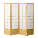 和風衝立/パーテーション 4連 【ナチュラル】 幅450×奥行20×高さ1500mm×4枚 木製 スチール 不織布 完成品 〔和室 リビング〕【代引不可】(3)