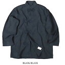 ■サイズ・色違い・関連商品■S ブラック×ブラック■S ナチュラル■M ブラック×ブラック■M ナチュラル■L ブラック×ブラック[当ページ]■L ナチュラル■商品内容アメリカ軍の医療部門で1936年に軍病院で着用するパジャマを再現しました。アメリカが第二次世界大戦に参戦した1941年末から本格的に生産が開始され、1945年の前半まで生産されました。特徴的なボタンは一般的にはチャイナボタンと呼称されますが、正式にはブランデンブルクボタンと呼称され、18〜19世紀のヨーロッパやアメリカの軍服で見られた肋骨軍服の影響を受けた飾りボタンです。1941年生産分は襟にU.S.MEDICAL DEPERTMENTの略称である、U.S. MEDの刺繍が入っていました。生産されていた期間が短いという事もありますが、実物はデットストック、中古共に枯渇状態で非常に入手が困難なアイテムです。当製品はデットストック1942生産分の襟刺繍無しのサンプルを元に、素材は、コットンリネン素材を採用しています。■商品スペック○商品名：USタイプMEDスリーピングシャツ長袖復刻○型番：JS171YN○品質：リネン55%綿45%○カラー：ナチュラル、ブラック×ブラック○生産国：中国○サイズ《Sサイズ》 着丈／約76cm 身幅／約55cm 袖丈／約51cm 肩幅／約51cm《Mサイズ》 着丈／約78cm 身幅／約60cm 袖丈／約53cm 肩幅／約53cm《Lサイズ》 着丈／約79cm 身幅／約64cm 袖丈／約55cm 肩幅／約55cm○スペック：ポケット1個 前立てチャイナボタン4個○特記事項：適応サイズでは御座いません。目安となる実寸サイズとなります。サイズ違いによる返品・交換はお受け出来ません。予めご了承下さい。■送料・配送についての注意事項●本商品の出荷目安は【1 - 8営業日　※土日・祝除く】となります。●お取り寄せ商品のため、稀にご注文入れ違い等により欠品・遅延となる場合がございます。●本商品は仕入元より配送となるため、沖縄・離島への配送はできません。