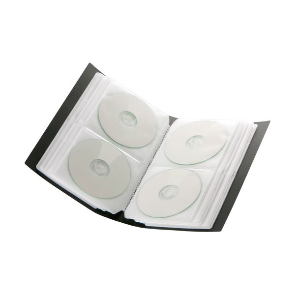 （まとめ）バッファローCD&DVDファイルケース ブックタイプ 72枚収納 ブラック BSCD01F72BK 1個【×5セット】 2