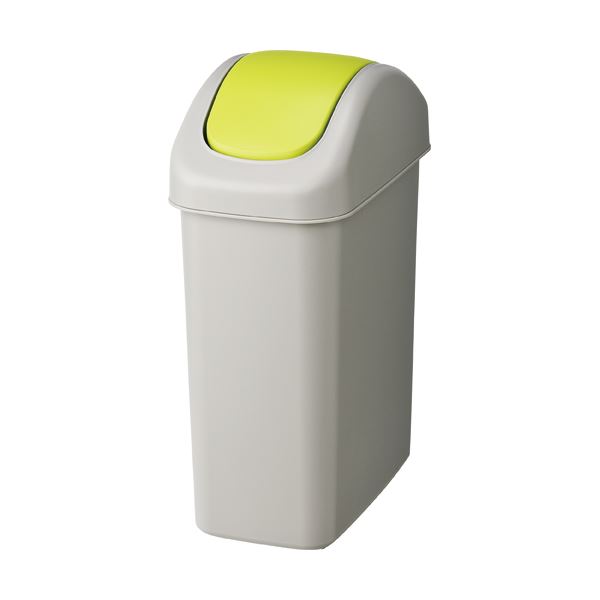 (まとめ) TANOSEE エコダストボックス スイング M 11.5L グレー／グリーン 1個 【×10セット】