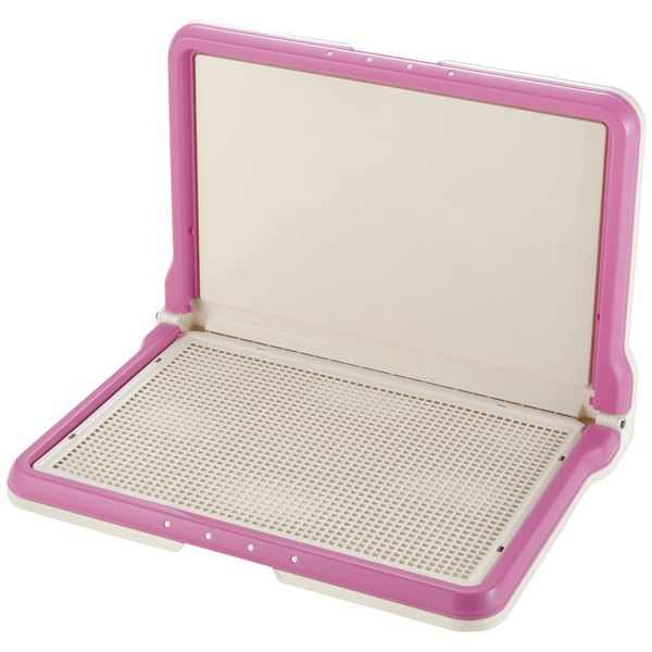 しつけ用ステップL型トレー ワイド ピンク【ペット用品】