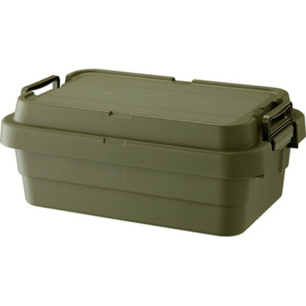 収納ボックス 収納ケース 幅60cm 50L LOW TYPE 浅型 カーキ S蓋 車用 ルーフキャリー対応 日本製 トランクカーゴ アウトドア