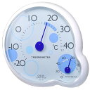 ■サイズ・色違い・関連商品■ブルー[当ページ]■イエロー■ホワイト■商品内容かわいらしく、さりげなく、温度・湿度を管理。 マルとマルがくっついた、ちょっと変わった形の温湿度計。 みずたま模様デザインが、かわいい高感度の日本製温湿度計です。 折りたたみスタンド付きで、壁掛け・卓上どちらでもご使用いただけます。 ■商品スペック【サイズ】120×110×24mm【重量】64g【材質】本体:ABS，フロント:アクリル【カラー】ブルー【精度】温度計:-10〜40℃・・・±2℃以内　　　　 湿度計:常温時(20〜25％)35%〜85%・・・±5%以内■送料・配送についての注意事項●本商品の出荷目安は【3 - 8営業日　※土日・祝除く】となります。●お取り寄せ商品のため、稀にご注文入れ違い等により欠品・遅延となる場合がございます。●本商品は仕入元より配送となるため、沖縄・離島への配送はできません。[ CR-140B ]