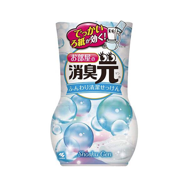 （まとめ）小林製薬 お部屋の消臭元ふんわり清潔せっけん 400ml 1セット（3個）【×5セット】