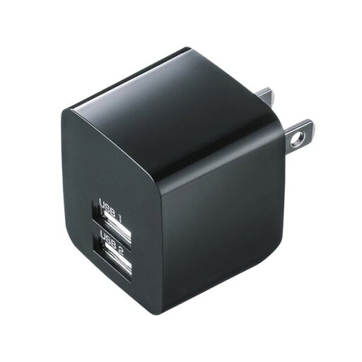 サンワサプライ USB充電器(2ポート・合計2.4A・ブラック) ACA-IP44BK サンワサプライ USB充電器(2ポート・合計2.4A・ブラック) ACA-IP44BK