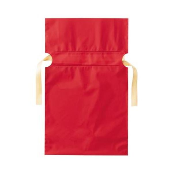 (まとめ)店研創意 ストア・エキスプレス梨地リボン付ギフトバッグ レッド 17cm 1パック(20枚)【×20セット】