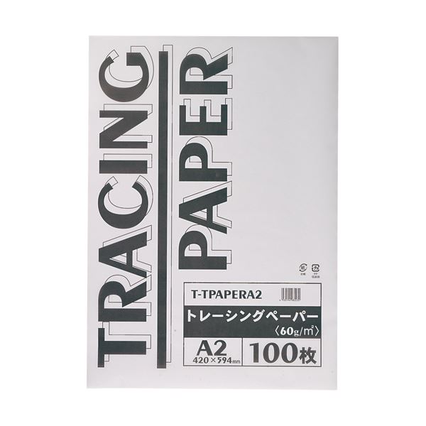 (まとめ) TANOSEE トレーシングペーパー60g A2 1パック（100枚） 【×10セット】