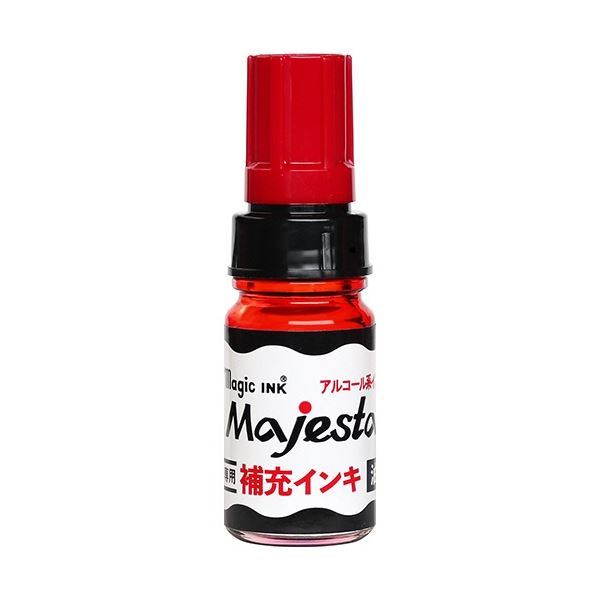(まとめ) 寺西化学 マジックインキ マジェスター・抗菌マジェスター用補充インキ 10ml 赤 MHJA-10ML-T2 1本 【×50セット】
