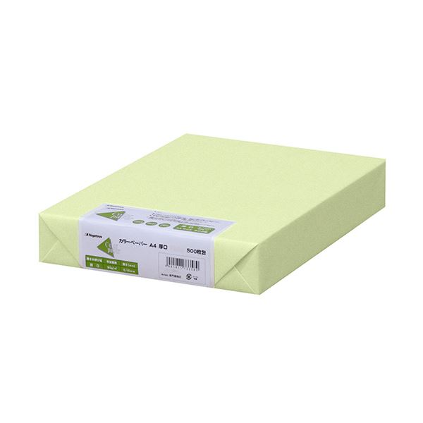 (まとめ) 長門屋商店 Color Paper A4厚口 若草 ナ-3356 1冊(500枚) 【×5セット】