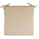 低反発 椅子クッション 38×38×4cm ベージュ オックス 無地 綿100% カバー付き シートクッション ひも付 リビング ダイニング