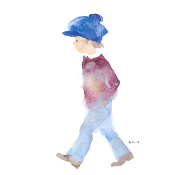 奥が透けて見えるフレーム ■いわさきちひろ透明ナチュラルフレーム 青い帽子の男の子 3