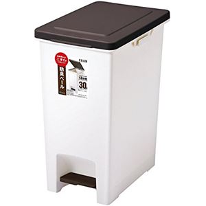 〔8個セット〕 ゴミ箱 ダストボックス 約幅25.6cm 30L ブラウン 薄型 フタ付 防臭剤配合 袋止め付き 日本製 ペダルペール 〔8個セット〕 ゴミ箱 ダストボックス 約幅25.6cm 30L ブラウン 薄型 フタ付 防臭剤配合 袋止め付き 日本製 ペダルペール