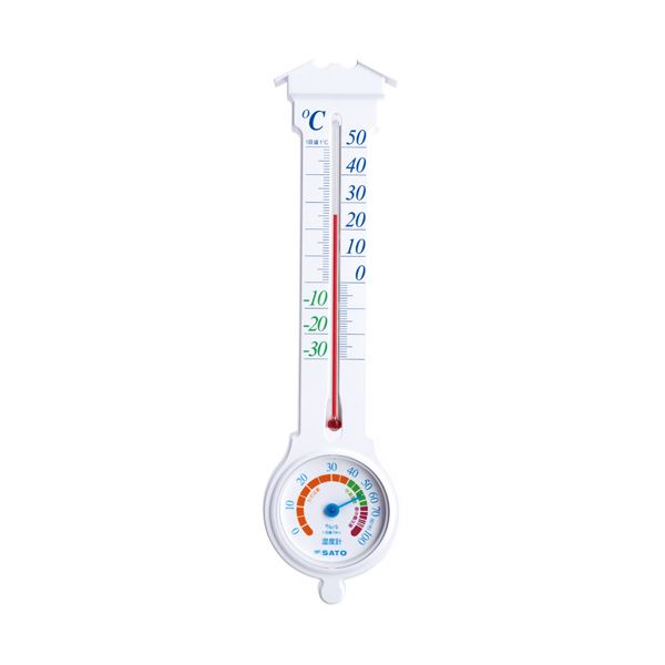 佐藤計量器 温湿度計 ミルノEXホワイト 1031-00 10個