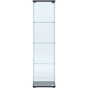 コレクションケース 約幅42.5×奥行36.5×高さ162cm 4段 クリア ブラック 強化ガラス ディスプレイケース リビング【代引不可】(3)