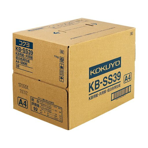 (まとめ) コクヨ KB用紙(共用紙)(低白色再生紙) A4 KB-SS39 1セット(2500枚:500枚×5冊) 【×5セット】 (まとめ) コクヨ KB用紙(共用紙)(低白色再生紙) A4 KB-SS39 1セット(2500枚:500枚×5冊) 【×5セット】