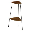 コーナーラック/収納棚 【幅25.5cm ブラック】 2段 スチール パイン集成材 KR-3846BK 『デポシリーズ』 〔リビング〕【代引不可】(3)