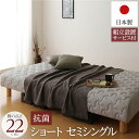 脚付きマットレス 国産 一体型 ポケットコイル 竹炭抗菌・防臭仕様 ショート丈セミシングル 脚22cm 組立設置サービス付き【代引不可】(3)