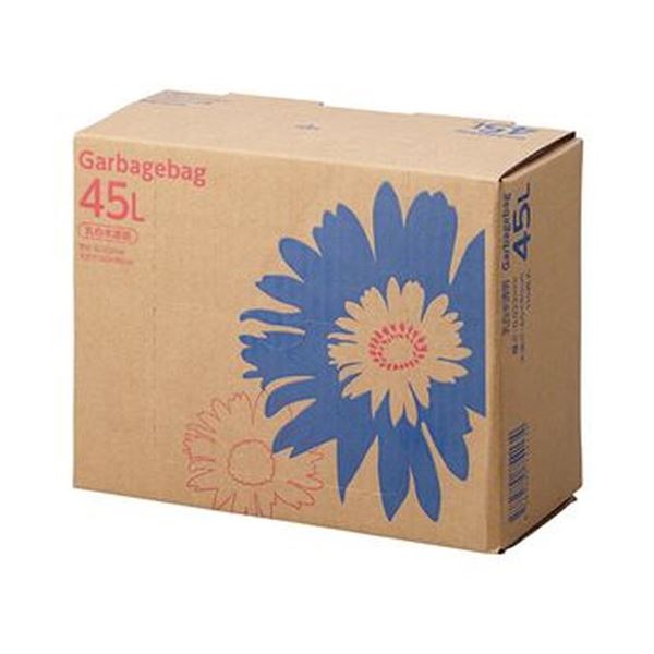 （まとめ）TANOSEE ゴミ袋 コンパクト乳白半透明 45L BOXタイプ 1箱（110枚）【×10セット】