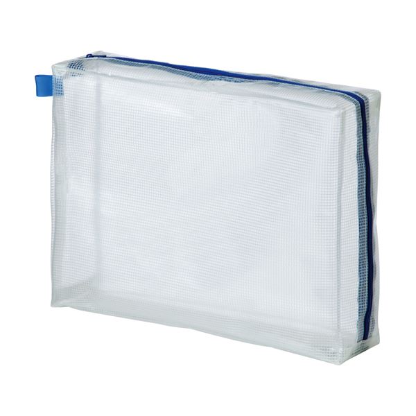 (まとめ) マグエックス メッシュケース デカマチ A4 青 MMCL-A4-D 1枚 【×30セット】