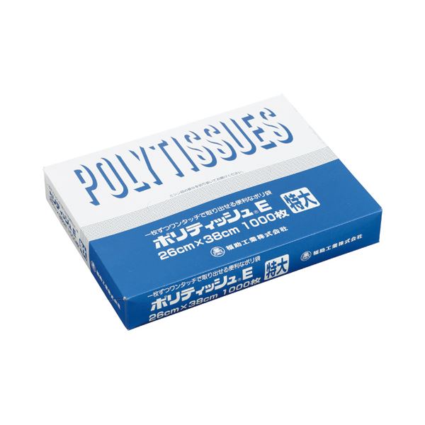 (まとめ) 福助工業 ポリティッシュE 特大 ヨコ260×タテ380×厚み0.007mm 502596 1箱(1000枚) 【×10セット】