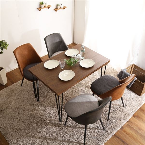 ダイニング 5点セット 約幅110cm ウォールナット ダイニングテーブル ダイニングチェア ヴィンテージテイスト リビング 組立品【代引不可】