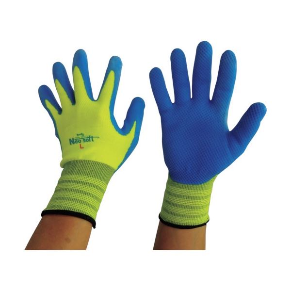 (まとめ) 富士手袋工業 ブレリスネオソフト L ブルー 9500-L-BL 1双 【×5セット】