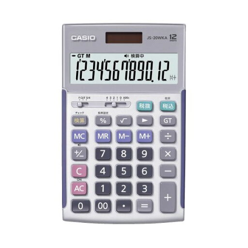 カシオ計算機 実務電卓検算 ジャスト12桁 シルバー JS-20WKA-SR-N カシオ計算機 実務電卓検算 ジャスト12桁 シルバー JS-20WKA-SR-N