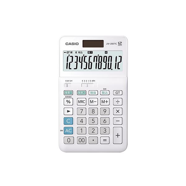(まとめ) カシオ W税率電卓 ジャストタイプ 12桁【×5セット】