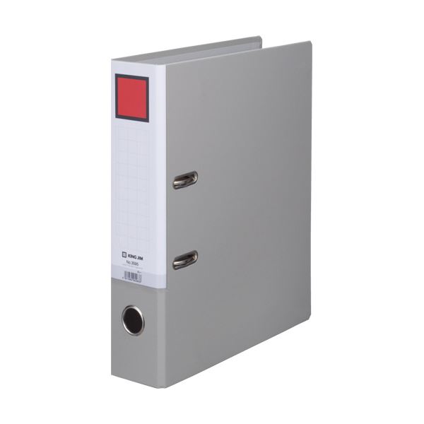 （まとめ）キングジム レバー式アーチファイルA4タテ 2穴 500枚収容 背幅70mm グレー 3595クレ 1冊 【×..
