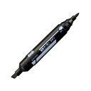 (まとめ) TANOSEE キャップ式油性マーカーツイン 太字+細字 黒 1本 【×100セット】(3)