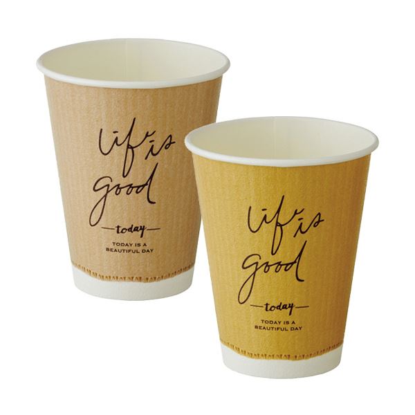 （まとめ）日本デキシー 断熱カップ 273ml（9オンス） クラフトテイスト GDNP09CF 1パック（40個） 【×10セット】