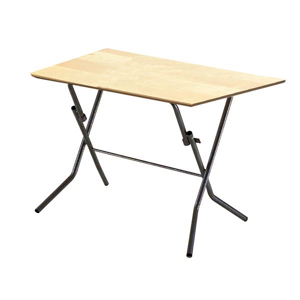 折りたたみテーブル 【幅90cm ナチュラル×ブラック】 日本製 木製 スチールパイプ 【代引不可】
