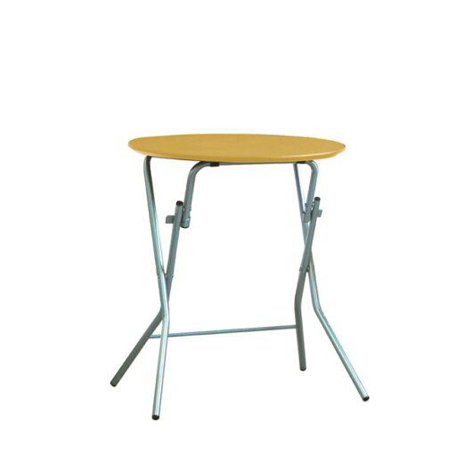 折りたたみテーブル 【幅63.5cm 円形 ナチュラル×シルバー】 日本製 木製 スチールパイプ 【代引不可】 折りたたみテーブル 【幅63.5cm 円形 ナチュラル×シルバー】 日本製 木製 スチールパイプ 【代引不可】