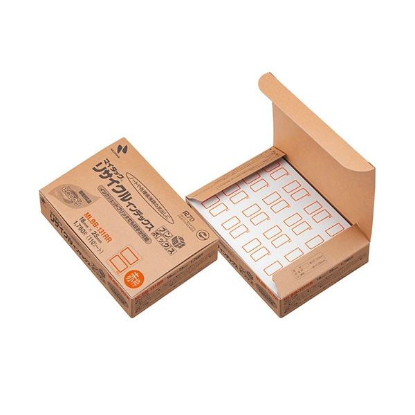 (まとめ) ニチバン マイタック リサイクルインデックス ブンボックス 小 18×25mm 赤枠 MLBB-131RR 1パ..