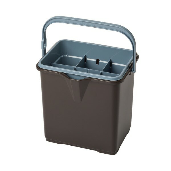 仕切付きバケツII/掃除用品 【ブラウン】 アウターバケツ：14L インナーバケツ 目盛り付き 〔業務用 施..
